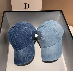 หมวกเบสบอลยีนส์สีพื้นสไตล์เรโทร หมวกแฟชั่นเกาหลี แพทเทิร์นเรียบๆแต่ดูแพง ใส่ได้ทั้งชายและหญิง27