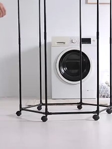 ราวแขวนผ้า มัลติฟังชั่น ราวแขวนผ้าหกเหลี่ยม มีล้อเลื่อน หมุนได้ 360 องศา องศา ความจุสูง วัสดุหนาขึ้น ป้องกันสนิมและความชื้น มี 2 ขนาด