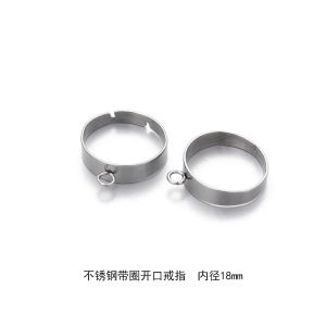 Nhẫn Thép Không Gỉ Có Thể Điều Chỉnh Nhẫn Đính Đá Nhẫn Tròn Nhẫn Tròn Phẳng Nhẫn Tròn Rỗng Phụ Kiện Trang Sức Thủ Công DIY Trang Sức Thời Trang