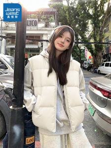 Áo Khoác Vest Cotton NOW Jeanswest Dành Cho Nữ Mùa Thu Đông 2025 Áo Khoác Ngoài Không Tay Ấm Áp Thường Ngày Có Khóa Kéo