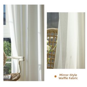 YIJIAREN | Translucent Privacy and Shade White Sheer Curtain