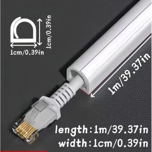 1PC 1m/39.37in TV Cable Management Cord Hider Cord Organizer Raceway Kit System Covers Cables PVC Trunking Channel Cable Sleeves