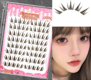 Self กาวสีน้ําตาล Sunflower Lashes มังงะขนตาปลอมธรรมชาติขนาดใหญ่ความจุอะนิเมะขนตาแต่งหน้าอะนิเมะขนตา