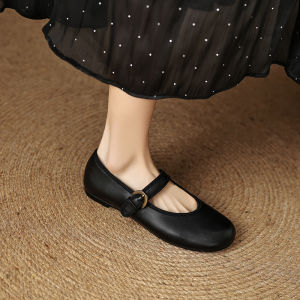 Ultra-Soft Flat Bottom Casual Bean Shoes Womens 1cm Wine Red Spring Autumn New Style Comfortable Flat Bottom Single Shoes