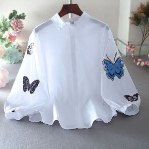 Casual Collar Long Sleeved Shirt Top Womens Street Style Loose Fit Button up Casual Shirt Spring Summer Fashion Ladies Top