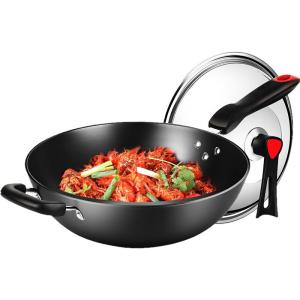 COOKER KING | Rust-Resistant Uncoated Cast Iron Wok Gas Stove