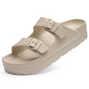 Comwarm New Womens Platform Sandals With Arch Support Lightweight Slip on Eva Slides Summer Beach Sandal with Adjustable Buckle