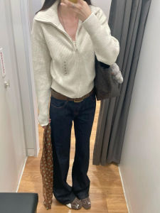 Low Waist Bell Bottom Jeans Womens Loose Drapey Non-Matching Leggings Retro Style High Rise Tapered Fit Straight Leg Jeans