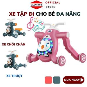 xe tập đi cho bé 3in1đa năng có nhạc kiêm xe chòi chân xe trượt cho bé