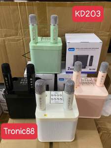 Loa Karaoke Bluetooth KD203 Kèm 2 Micro Không Dây Âm Thanh Siêu Hay + 12 Tháng BH