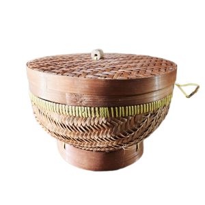 Bakul nasi bambu - ceting nasi - tempat nasi - wakul nasi dengan tutup - anyaman tempat nasi