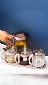 Botol Minyak Dan Tempat Bumbu Dapur Isi 4 Penyimpanan Bumbu Dapur Kitchen Jar Set 4