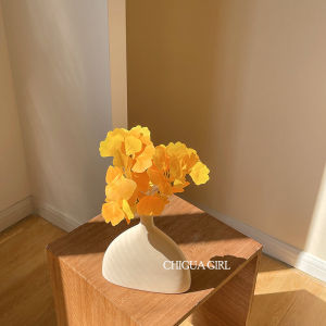 Artificial Ginkgo Leaf Flowers Home Decorations Soft Furnishings Tabletop Simulation Silver Birch Leaf Decorative Accessories