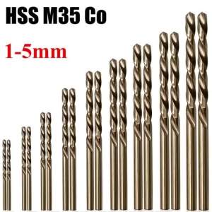 10/9/5PCS HSS M35 Cobalt Drill Bits 1-5mm for Metal Stainless Steel High-Speed Steel Cobalt Coated Drill Bit with Enhanced