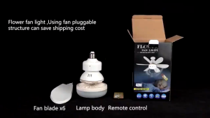Ceiling Fan With Light Remote Control E27 Light Fan with Remote Dimmable For Living Room Bedroom