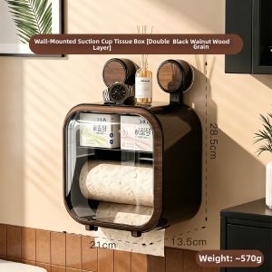 FANHAN | High Aesthetic Japanese Retro Bathroom Tissue Box Wall-mounted with Suction Cup
