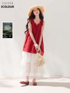 3COLOUR·S | HOLIDAY Style Embroidered Cutout Cotton Shirt M