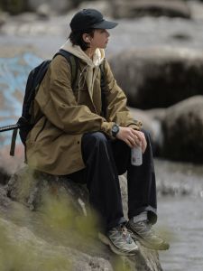 Nobodyknows Original Homemade Japanese Style Profile Pure Color Function Cityboy Loose Men and Women Shirt Coat