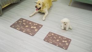 Tấm Lót Thức Ăn Chống Trơn Trượt VIKAMA Chất Liệu PVC Chống Thấm Nước Dành Cho Chó Và Mèo Chống Bắn Nước Kiểu Dáng Hiện Đại Dành Cho Người Lớn.