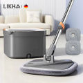 LIKHA 360° Spin Separation Mop Self Wash Spin Mop with Bucket Sewage Separation Mop High Quality Microfiber Cloth Magic Ｍop Set. 