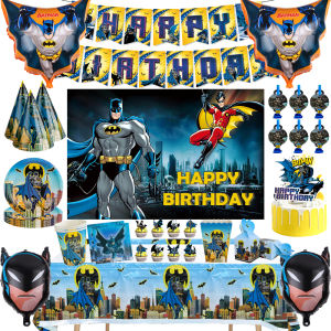 Disney | Bat Themed Birthday Party Decoration Cup Plate Paper Tablecloth City Hero Scene Layout Baby Shower Decorations Boys Party Favors