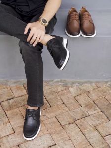 Giày da nam MULGATI Boat Shoes da trơn buộc dây - K62-2