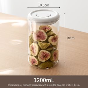 LANJIAOLUO | Moisture Proof Partitioned Storage Press-type Glass Container