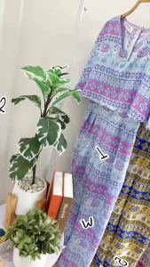 P22525 Jumpsuit จั้มปีกค้างคาว ลายช้าง