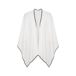 Classic French Black and White Contrast Sleeveless Round Neck Knit Dress/Shawl