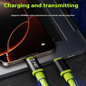 EELHOE | 240W Type-C to Type-C USB Cable 1.5m Fast Charge Real Time Power Display for Laptops Mobile Phone Commuters