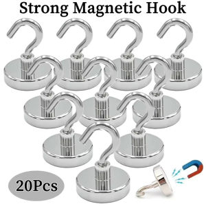 16mm Super Strong Neodymium Magnet Powerful Magnetic Hooks Hanger Great Pull Force Perfect for Home Kitchen Bar School Storage