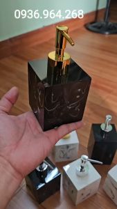 [ Miễn Phí In Tên Khách Sạn ]Bình đựng nước rửa tay dầu gội sữa tắm để bàn.(FREE SHIP)