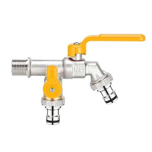 Outdoor Frost-Proof Solid Copper Reinforced One-in Two-out Faucet