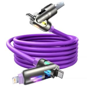 4-IN-1 240W USB Type C To USB C Cable PD Fast Charger Wire For iPhone 17 Pro Max 11 iPad Xiaomi Samsung Tablet 1.5M Data Cord