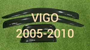 คิ้วกันสาดประตู คิ้วประตู คิ้ว กันสาด ดำทึบ รุ่น 2ประตู+แค๊บ โตโยต้า วีโก้ Toyota Vigo 2005 - 2010 ใส่ร่วมกันได้ A