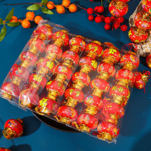 30Pcs 2025 New Year Painted Lanterns with Tassels Chinese Style Lantern Pendant Spring Festival Lucky Pendant Craft