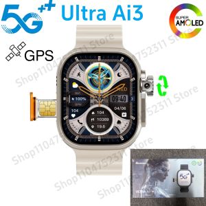 Original Ultra Ai3 Smartwatch 5G 180° Rotating Camera Google Play GPS WIFI 2.2inch Amoled HD Display 4G Calling Smart Watch Men
