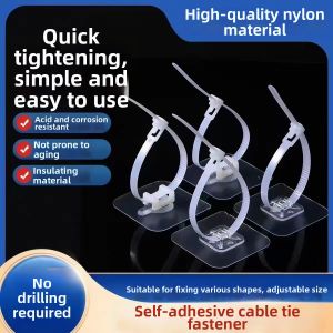 FEIZHUXIANSEN | Adhesive Nylon Fixing Clips 100 Pieces