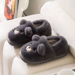 Cartoon Cotton Slippers Womens Winter Wear Cute Rabbit Interior Home Platform Heel Covered Stuffed Heattech Confinement Cotton Shoes