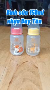 Combo 2 bình sữa cổ hẹp 150ml PP nhựa Duy Tân cho bé núm vú  silicone size + siêu mềm chống sặc chống đầy hơi không BPA (set 2 cái bình)