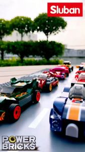 Mainan Balok Sluban Mobil Balap Power Bricks - Pull Back Car