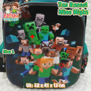 Tas Ransel Roblox dan Minecraft SD / Tas Sekolah Anak Roblox dan Minecraft / Tas Gendong Sekolah Anak Laki-Laki Roblox dan Minecraft