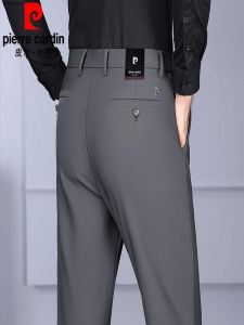 กางเกงลำลองผ้าไหมมัลเบอร์รี่ Pierre Cardin สำหรับผู้ชาย ทรงตรง ทรงหลวม ทรงสลิมฟิต กางเกงขายาวทรงเอวสูง ทรงธุรกิจ สไตล์สตรีท