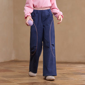 Little Naive | Colorful Arc Pleated Loose Childrens Cargo Pants