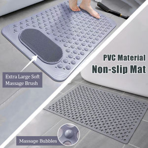 Non Slip Suction Bath Mat Rubber Mat For Kitchen Bathroom Accessories Quick Dry Shower Mat Kids Tile Anti-slip Mat Hollow Out Massage Waterproof Anti-Bacterial Gripping Mildew Resistant Eco-Friendly Extra Long Supplies Elegant Set Toilet Door Mat