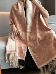 Pouie | Warm and Stylish Womens Long Double-Faced Scarf