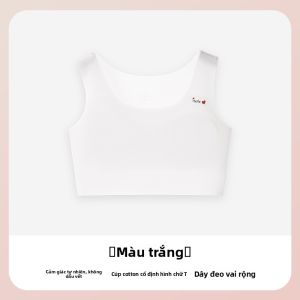 Áo ngực thể thao MiiOW cho bé gái làm  vải cotton không dây một mảnh thoáng khí