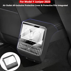 For Tesla Model Y Juniper 2025 2026 ABS Rear Center Console Air Outlet All-inclusive Protective Cover Integrated Tempered Glass