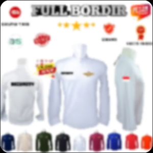 KAOS KERAH SECURITY WINGS PUTIH BORDIR BANYAK PILIHAN WARNA LENGAN PANJANG - FULL BORDIR BKS