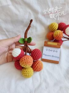 Handcrafted Mini Lychee Flower Bouquet Wool Car Hanging Bag Cute Friend Keychain Bag Charm Lovely Hand Knitted Accessory